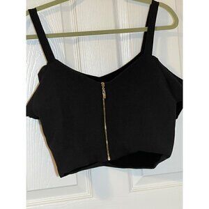 Bishop & Young Black Size Medium Cold Shoulder Crop Top